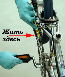 Перевірка зіскоку ланцюга із зірочок одношвидкісного велосипеда 