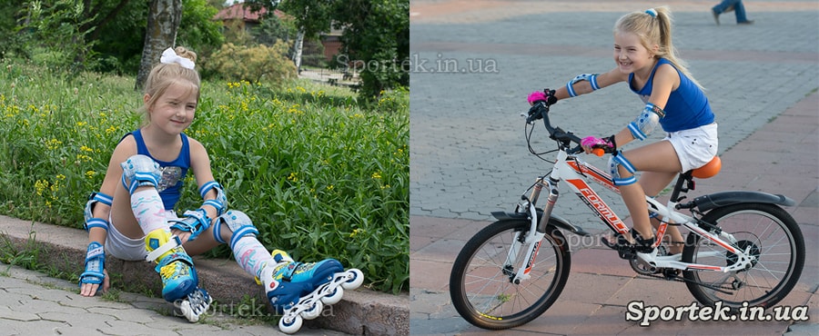 Одна защита для детей для роликовых коньков и велосипеда