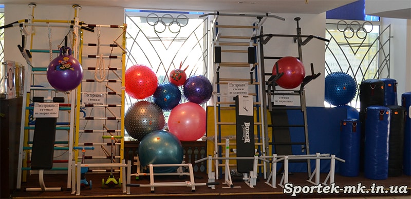 Шведські спортивні стінки і м'ячі для гімнастики в магазині "Будинок Спорту" у Миколаєві