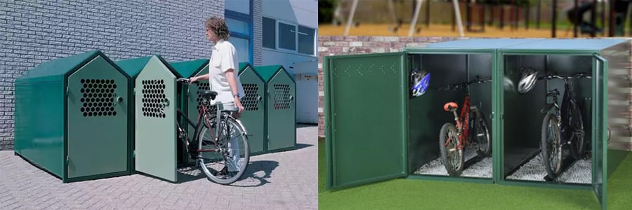Железные гаражи для хранения велосипедов летом