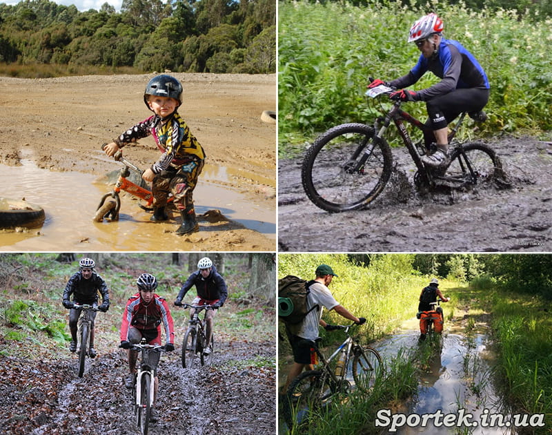 На велосипеде по грязи