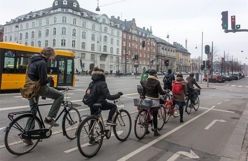 Велосипедные светофоры в Копенгагене