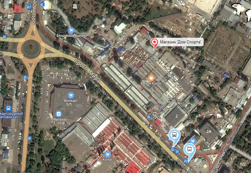 Схема розташування магазину Будинок Спорту на Ринку Колос у Нмколаеве