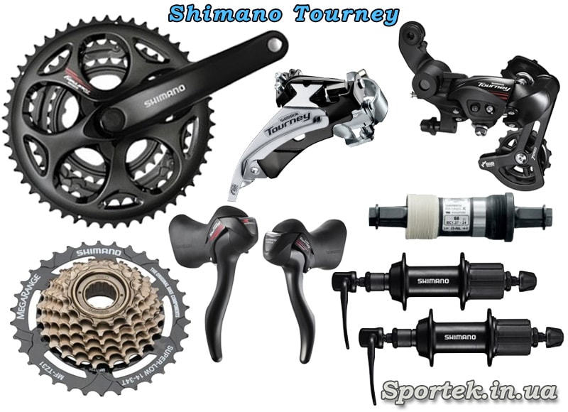 Оборудование Shimano Tourney для шоссейного велосипеда