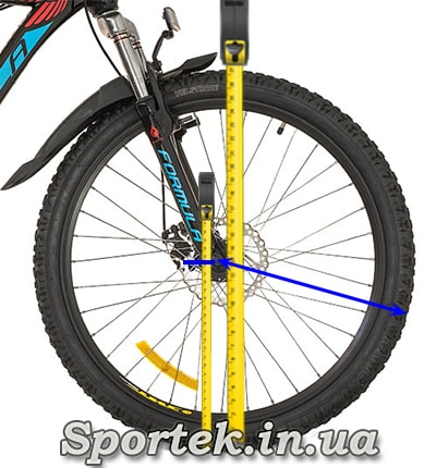 Измерения диаметра колеса велосипеда рулеткой