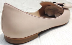 Модные туфли балетки женские кожаные Wollen G192-878-322 Light Pink.
