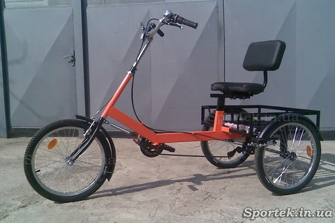 Трехколесный велосипед для пожилых людей, инвалидов - 'Атлет малый' (красный)