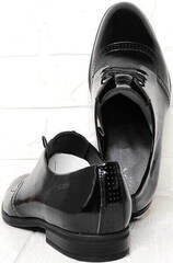 Черные туфли мужские кожаные. Лакированные туфли дерби Ikos Black Lacquer Leather.