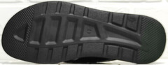 Модные мужские шлепанцы сандали на плоской подошве Brionis 155LB-7286 Leather Black.