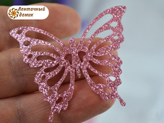 Патч-вырубка Ажурная бабочка накладка розовая