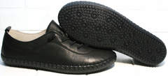 Стильные женские туфли на шнурках без каблука Evromoda 115 Black