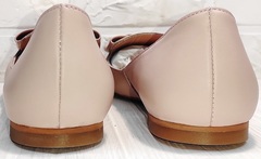 Балетки из мягкой кожи женские туфли без каблука Wollen G192-878-322 Light Pink.