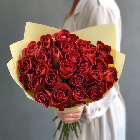 Теракотова троянда «Cafe del Mar», Букет з 25 теракотових троянд