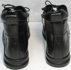 Ботинки кеды черные высокие женские Evromoda 375-1019 SA Black