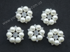 Жемчужно-стразовый декор на серебре №3