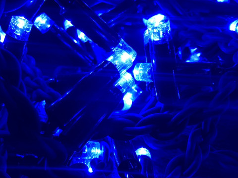 Штора-гірлянда Вулична 120 LED BX 3 на 1 м. синя