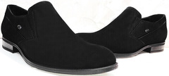 Строгие мужские туфли черного цвета Ikoc 3410-7 Black Suede.