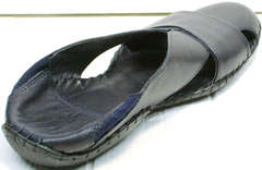 Модные мюли сандали из натуральной кожи мужские Luciano Bellini 76389 Blue.