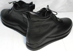 Кеды ботинки женские натуральная кожа Evromoda 375-1019 SA Black