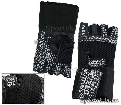 Кожаные перчатки с открытыми пальцами Velo Fitness VL-3234 размеры S-XL