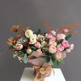 Photo of Composition of ranunculi and peony roses «Winter luxury»