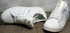 Модные женские кеды Adidas Stan Smith White-R A14w15wg