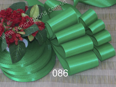Лента атласная шириной 1см зеленая - 086