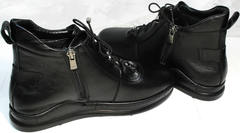 Кожаные женские ботинки кеды Evromoda 375-1019 SA Black