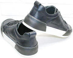 Кожаные кеды кроссовки для прогулок по городу мужские демисезонные Luciano Bellini C6401 TK Blue.