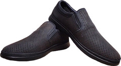 Летние туфли слипоны мужские Forex 2961 Black Nubuk.