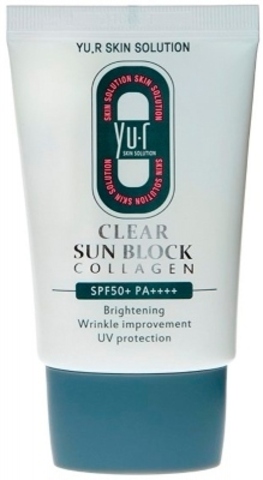 Yu.R Солнцезащитный крем с антивозрастным  эффектом | Clear Sun Block Collagen