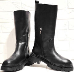 Модные полусапожки ботинки зимние женские Evromoda 020-927-001 Black.