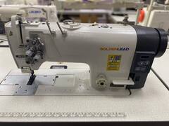 Фото: Двухигольная швейная машина челночного стежка GOLDEN LEAD GL-872D без отключения игл с  увеличенными челноками для средних и тяжелых тканей
