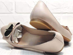 Лодочки женские туфли на низком ходу Wollen G192-878-322 Light Pink.