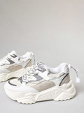 Кроссовки белые с деталями контрастного цвета из разных материалов ZuZu фото 2