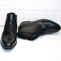 Классические зимние мужские ботинки из натуральной кожи Ikoc 3640-1 Black Leather.