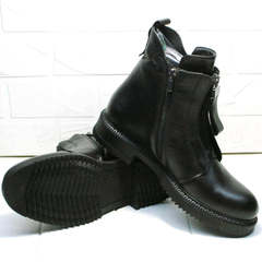 Модные осенние ботинки женские натуральная кожа Tina Shoes 292-01 Black.