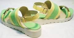 Женские летние сандали из натуральной кожи Crisma 784 Yellow Green.
