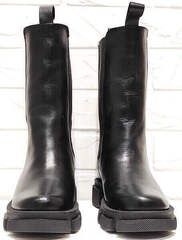 Зимние берцы женские ботинки без шнурков AVK – 21074 Black.