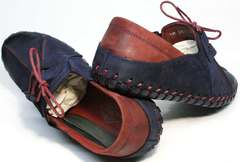 Мужские туфли мокасины со шнурками Luciano Bellini 23406-00 LNBN.