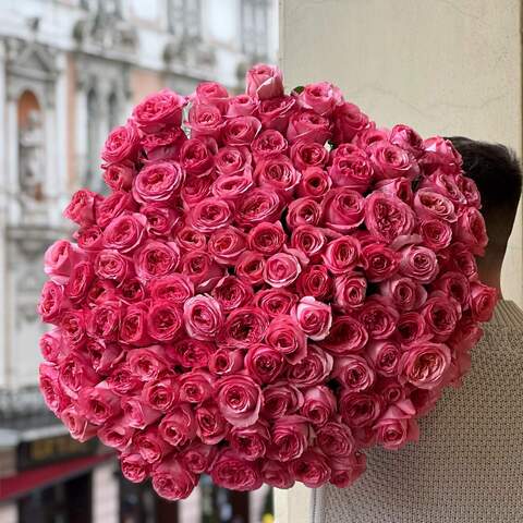 125 піоновидних троянд «Pink expressions», Квіти: Троянда піоновидна