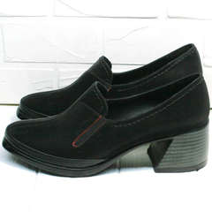 Закрытые женские туфли на толстом каблуке H&G BEM 167 10B-Black.