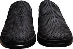Летние слипоны туфли мужские Forex 2961 Black Nubuk.