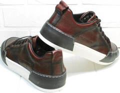 Модные осенние кроссовки для повседневной ходьбы мужские Luciano Bellini C6401 MC Bordo.