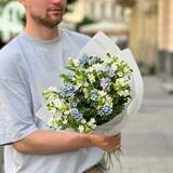 Photo of 25 oxypetalums in a bouquet «White-blue mix»