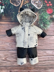 Комбінезон з курткою зимовий дитячий Look Disney бежевий з чорним