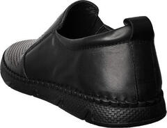 Чорні туфлі сліпони шкіряні чоловічі. Літні мокасини сліпони з перфорацією Arsello Black Leather.