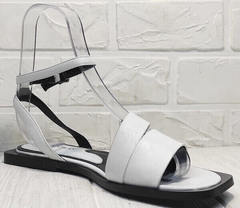 Кожаные сандалии босоножки белые женские Brocoli H1886-9165-S873 White.
