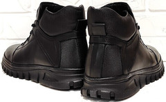 Черные кожаные кроссовки ботинки мужские Komcero 1K0531-3506 Black.