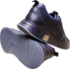 Мужские кожаные туфли мокасины на толстой подошве Arsello 22-01 Black Leather.